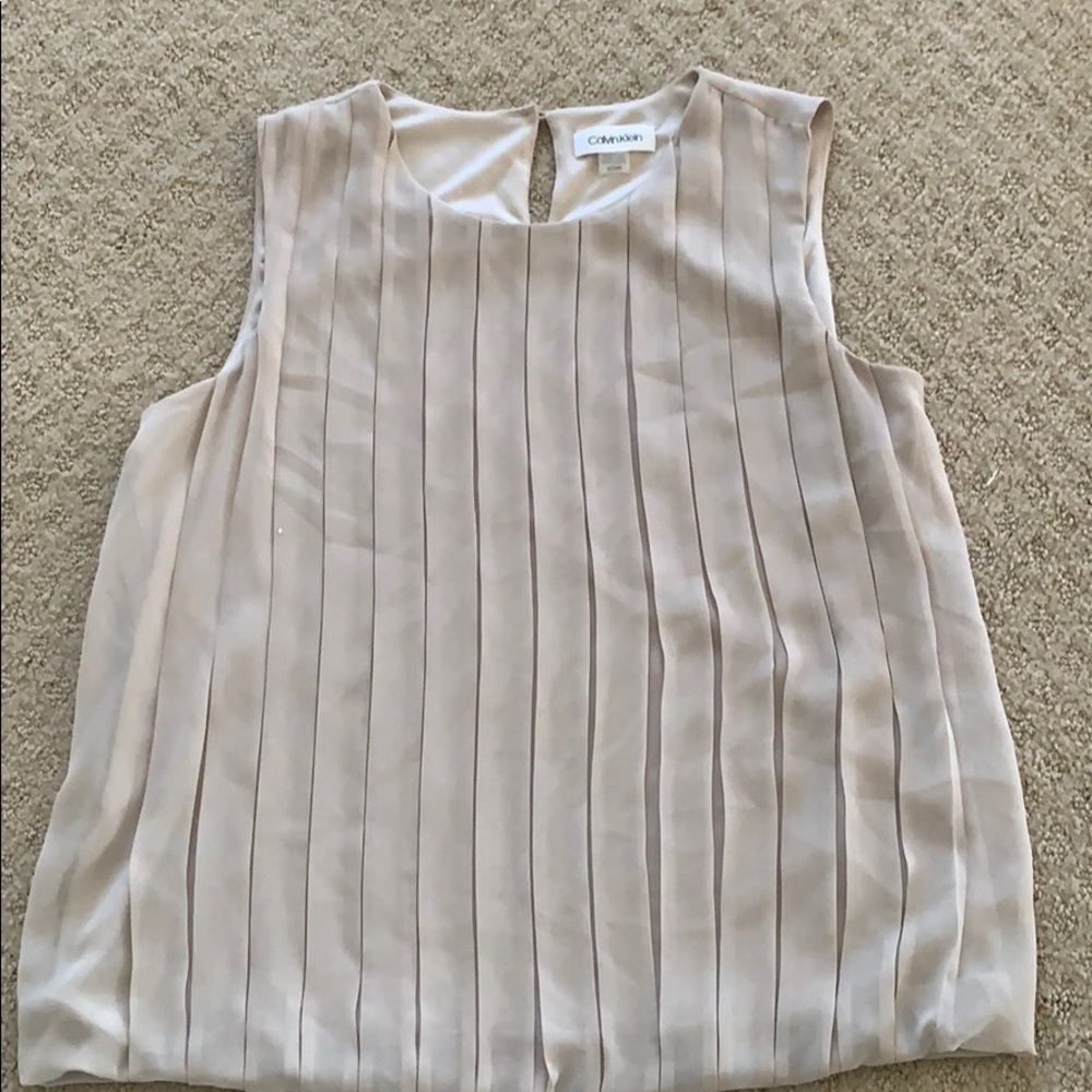 Bone color polyester shirt